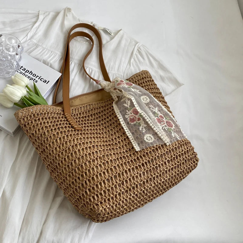 Handmade large woven tote bag for women|summer shulder bag with spacious|design stylis eco-friendly handbag