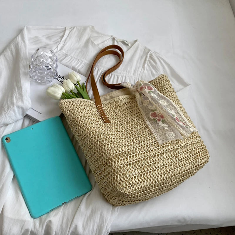 Handmade large woven tote bag for women|summer shulder bag with spacious|design stylis eco-friendly handbag