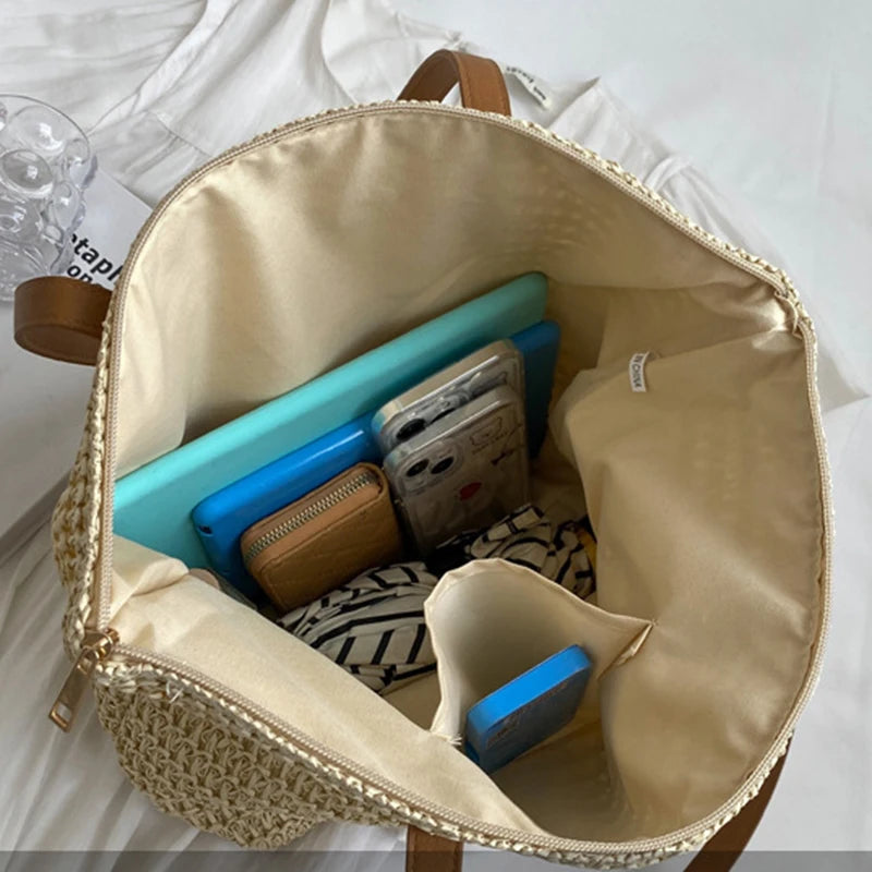 Handmade large woven tote bag for women|summer shulder bag with spacious|design stylis eco-friendly handbag